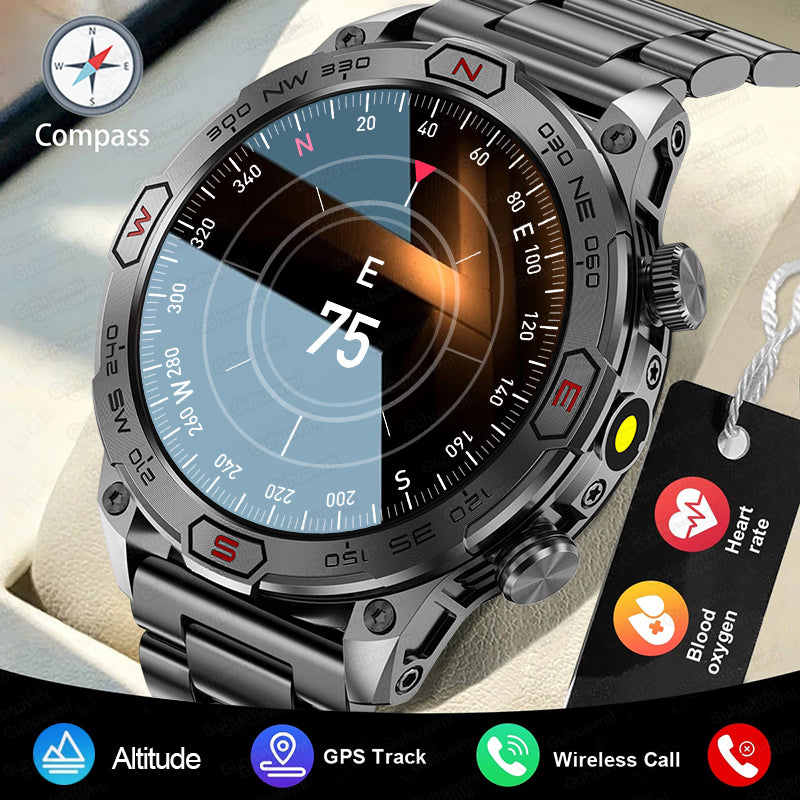 2024 Outdoor Smartwatch - 1.43” Display, 1ATM Waterproof, Bluetooth Calling, GPS Tracking, Compatible with Android & iOS